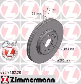 Тормозной диск 470.5402.20 ZIMMERMANN - фото №1