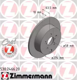 Тормозной диск 530.2466.20 ZIMMERMANN - фото №1