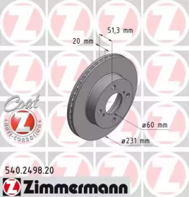 Тормозной диск 540.2498.20 ZIMMERMANN - фото №1