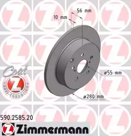 Тормозной диск 590.2585.20 ZIMMERMANN - фото №1