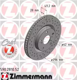 Тормозной диск 590.2810.52 ZIMMERMANN - фото №1