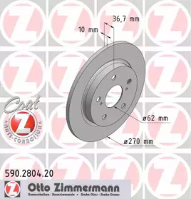 Тормозной диск 590.2804.20 ZIMMERMANN - фото №1