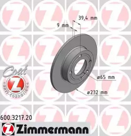 Тормозной диск 600.3217.20 ZIMMERMANN