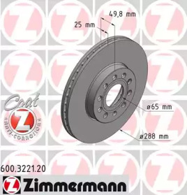 Тормозной диск 600.3221.20 ZIMMERMANN - фото №1