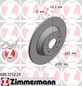 Тормозной диск 600.3252.20 ZIMMERMANN - фото №1