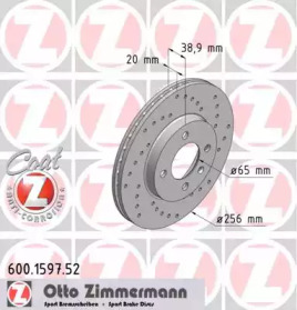Тормозной диск 600.1597.52 ZIMMERMANN - фото №1
