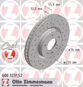 Тормозной диск 600.3231.52 ZIMMERMANN - фото №1