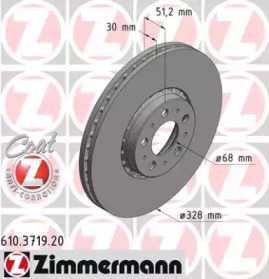 Тормозной диск 610.3719.20 ZIMMERMANN - фото №1