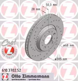 Тормозной диск 610.3702.52 ZIMMERMANN - фото №1
