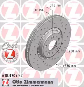 Тормозной диск 610.3707.52 ZIMMERMANN - фото №1