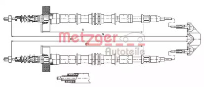 Трос, стояночная тормозная система 11.5859 METZGER - фото №1