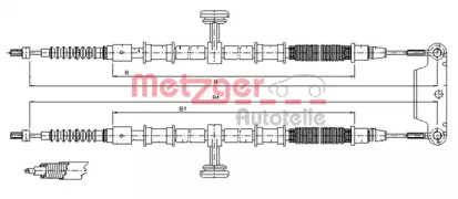 Трос, стояночная тормозная система 11.5944 METZGER - фото №1