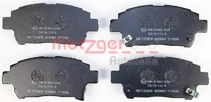 Комплект тормозных колодок, дисковый тормоз 1170586 METZGER - фото №2
